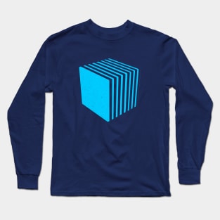 Striped Blue Cube Long Sleeve T-Shirt